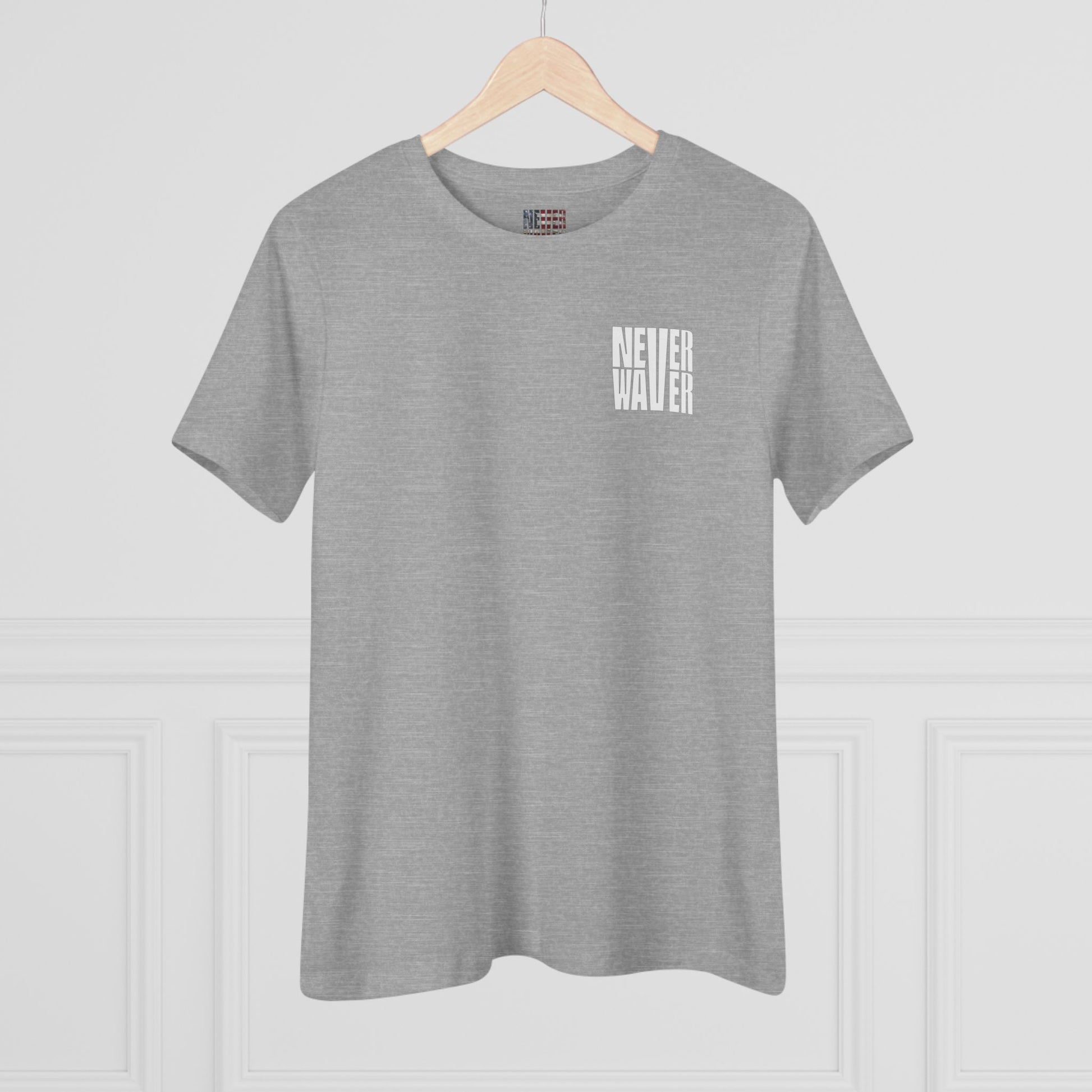 Never Waver” Jesus bold, eye-catching design that reflects a steadfast faith and confidence in Christ. Women's Cotton Tee - Never Waver