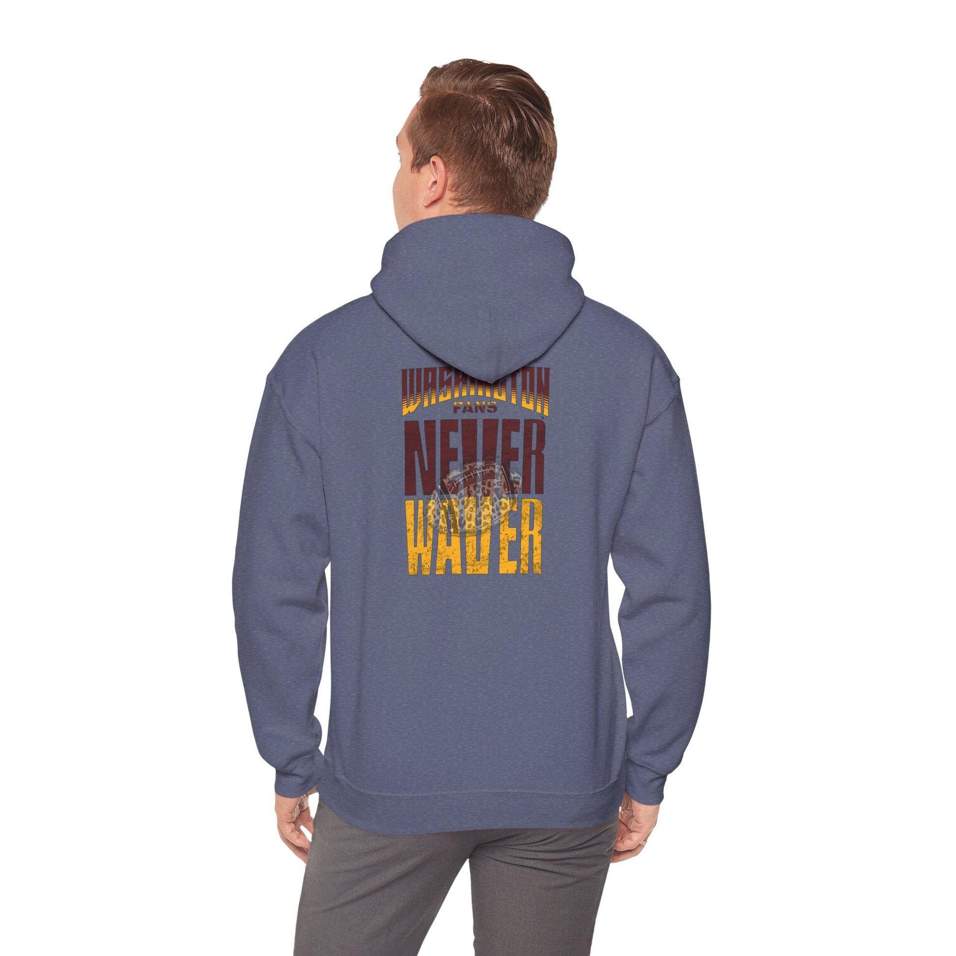 Unisex Heavy Blend™ Hooded Sweatshirt - Washington Fans Never Waver W Leopard Football- Perfect for Sports Fans - Never Waver