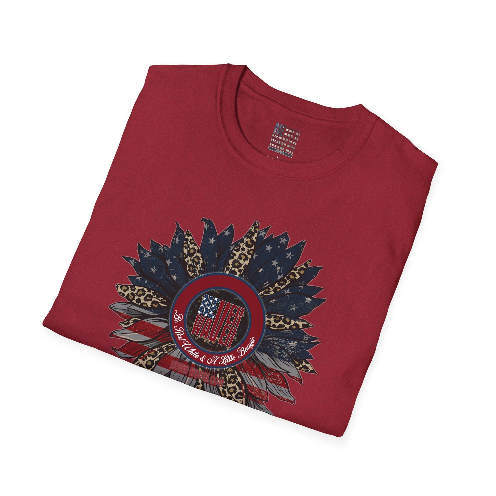 Never Waver Be Red White & a Little Bougie Unisex Softstyle T-Shirt - Never Waver