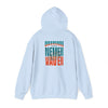 Unisex Heavy Blend™ Hooded Sweatshirt -Miami Fans  NEVER WAVER w Leopard Football | Cozy Streetwear for Every Day - Never Waver