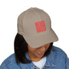 Stylish Embroidered Cap - "NEVER WAVER" Red Baseball Hat