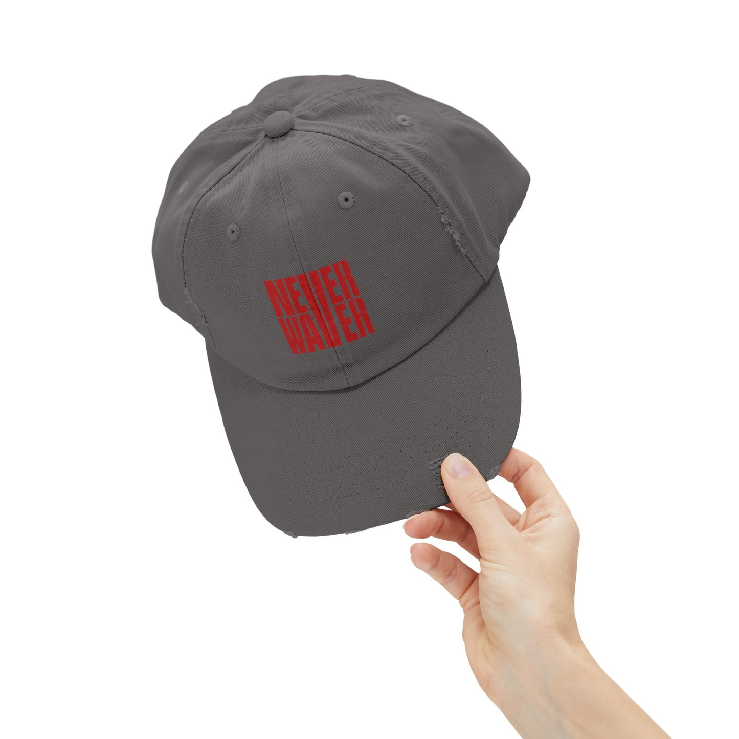Distressed Cap - Never Waver Statement Hat for Everyday Style