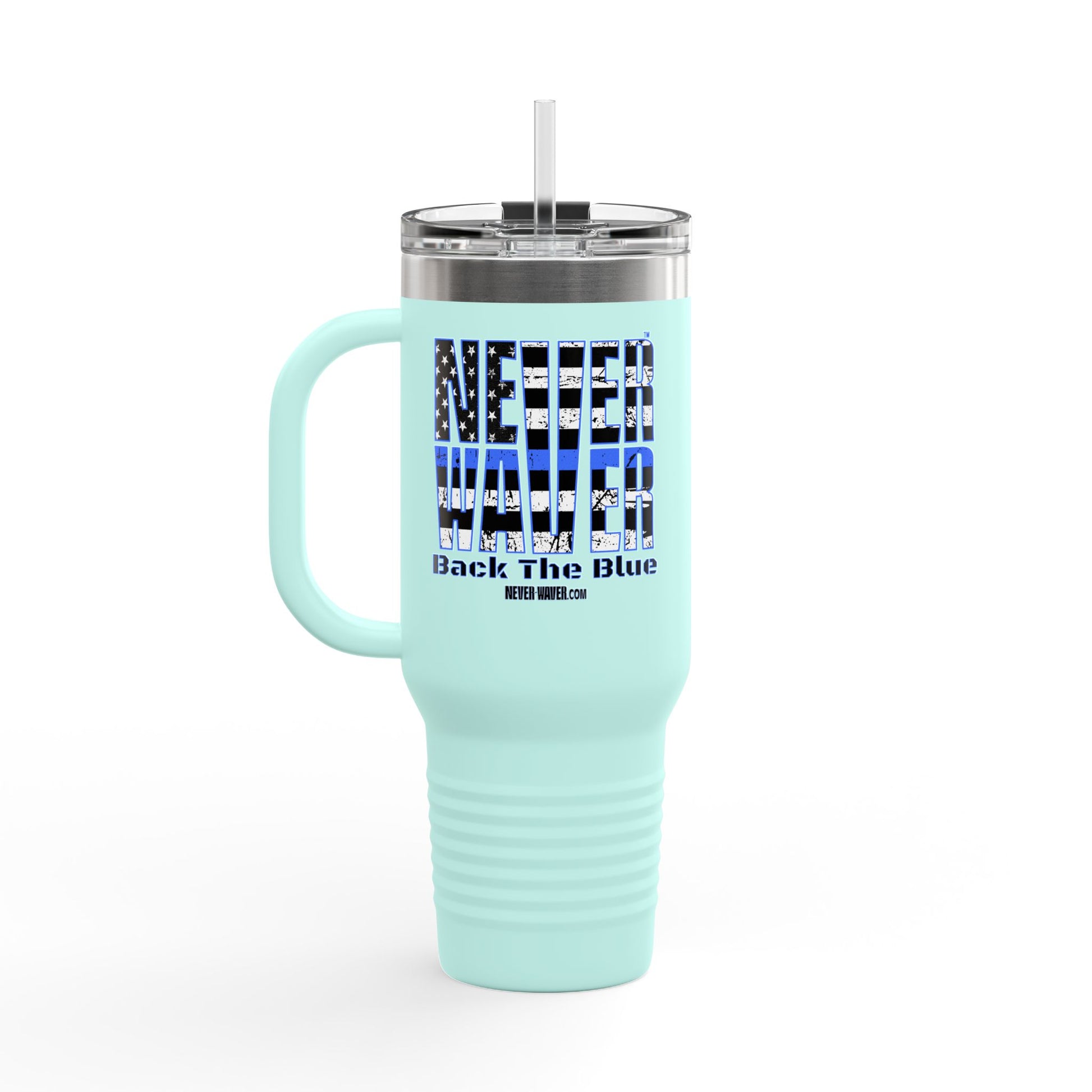 Blue Back The Blue Insulated Travel Mug Support - Never Waver