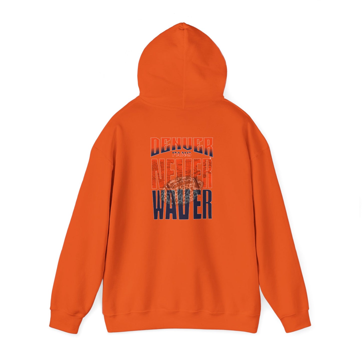 Unisex Heavy Blend™ Hooded Sweatshirt - Denver Fans Never Waver W Leopard Football Motivation - Never Waver