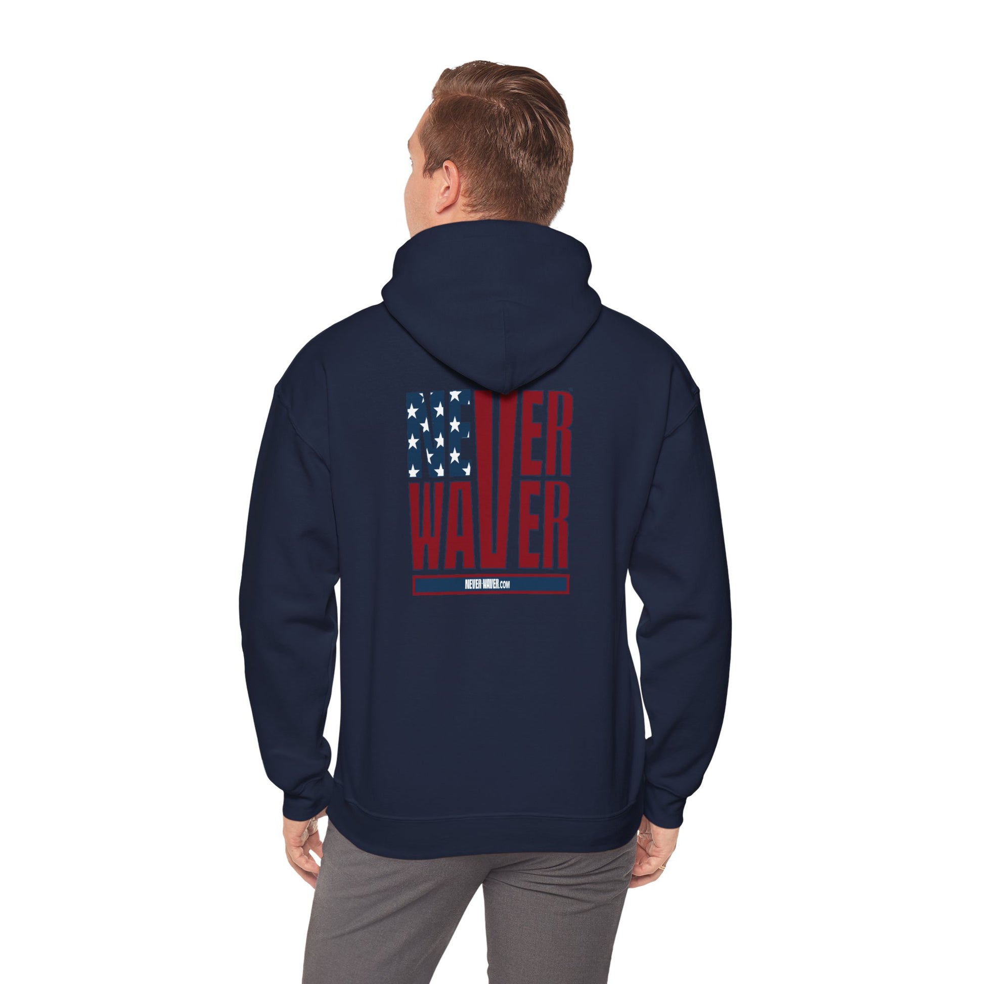 Patriotic Unisex Heavy Blend Hoodie - Never Waver Design - Never Waver