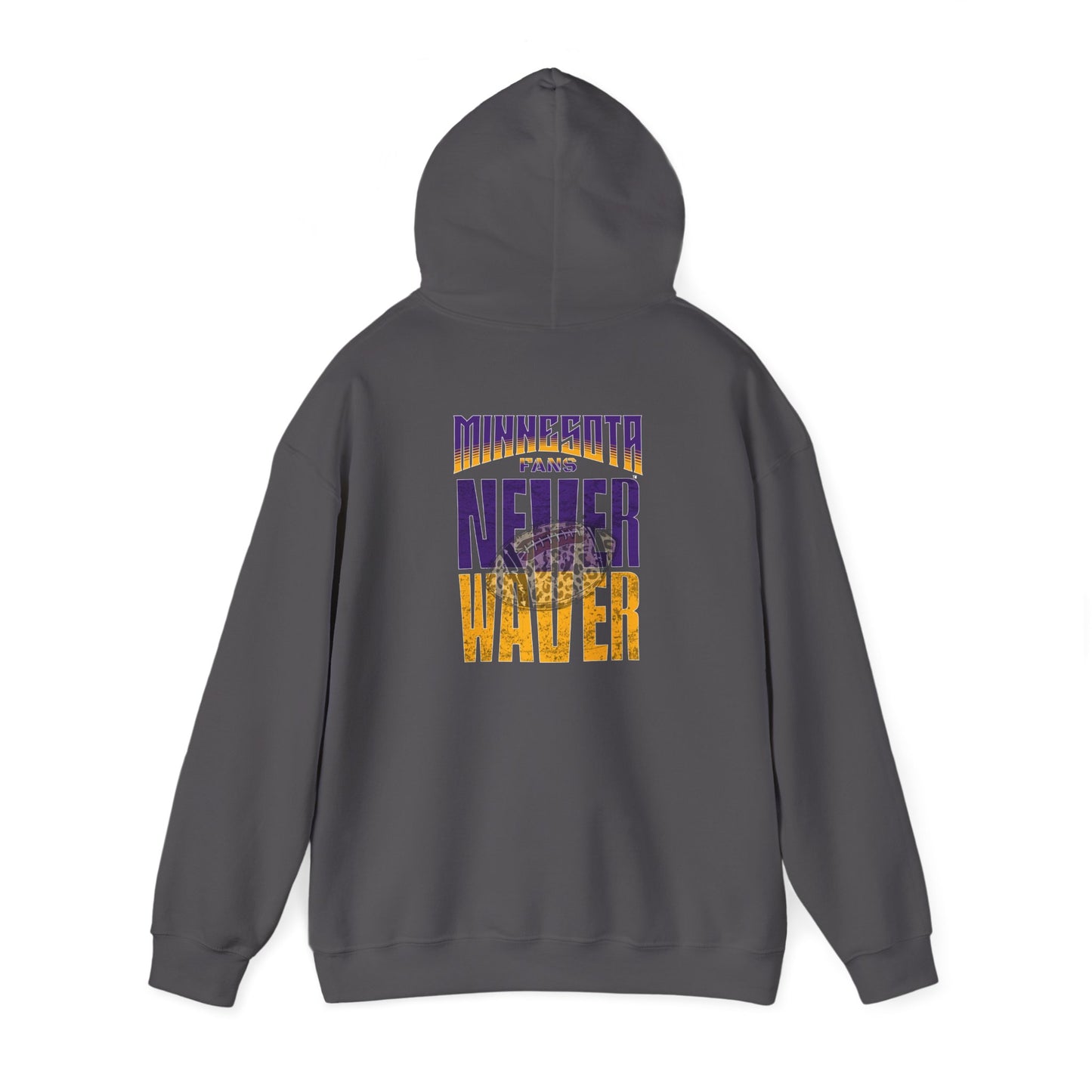 Minnesota Fans Never Waver w Leopard Football Unisex Heavy Blend™ Hooded Sweatshirt - Never Waver Design - Never Waver