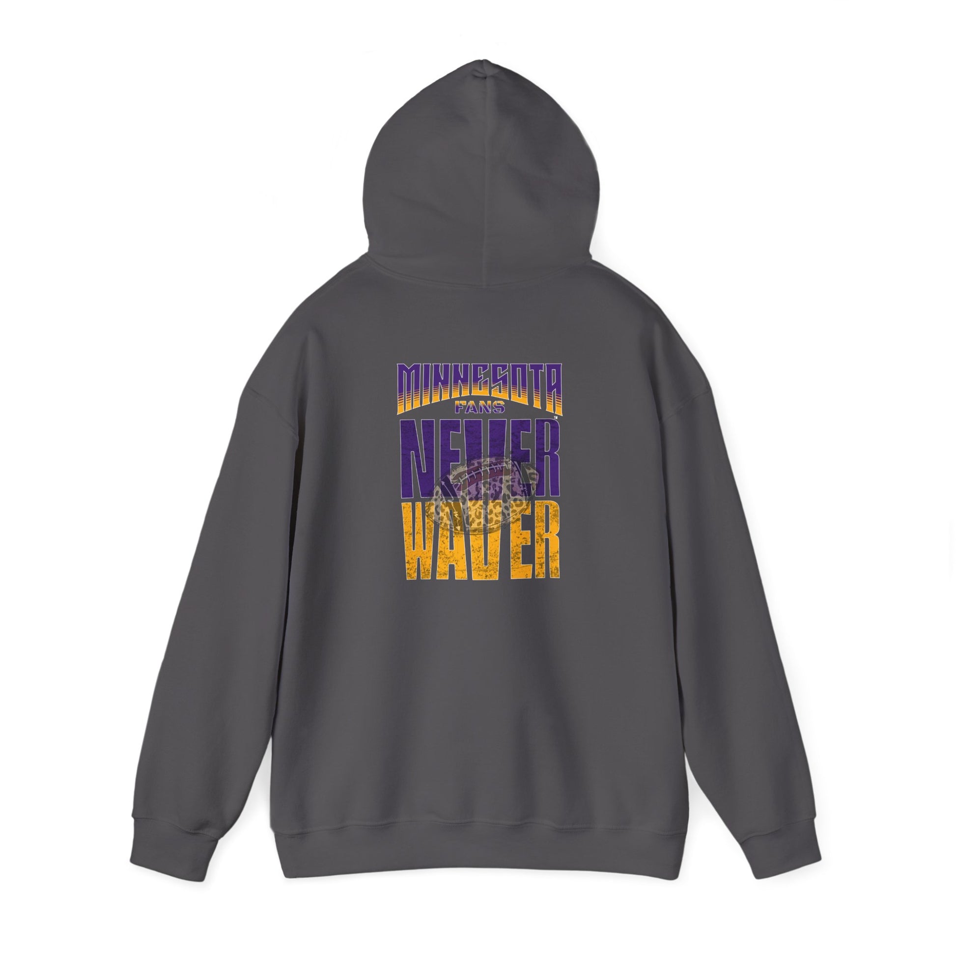 Minnesota Fans Never Waver w Leopard Football Unisex Heavy Blend™ Hooded Sweatshirt - Never Waver Design - Never Waver