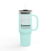 Insulated Travel Mug - "Never Waver” Jesus a bold, eye-catching design that reflects a steadfast faith and confidence in Christ. " - 40oz Sporty Drinkware - Never Waver