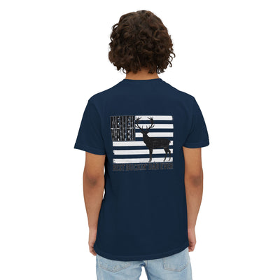 Unisex Garment-Dyed Pocket T-Shirt | "Never Waver Best Buckin' Dad Ever" Graphic Tee for Everyday Wear - Never Waver