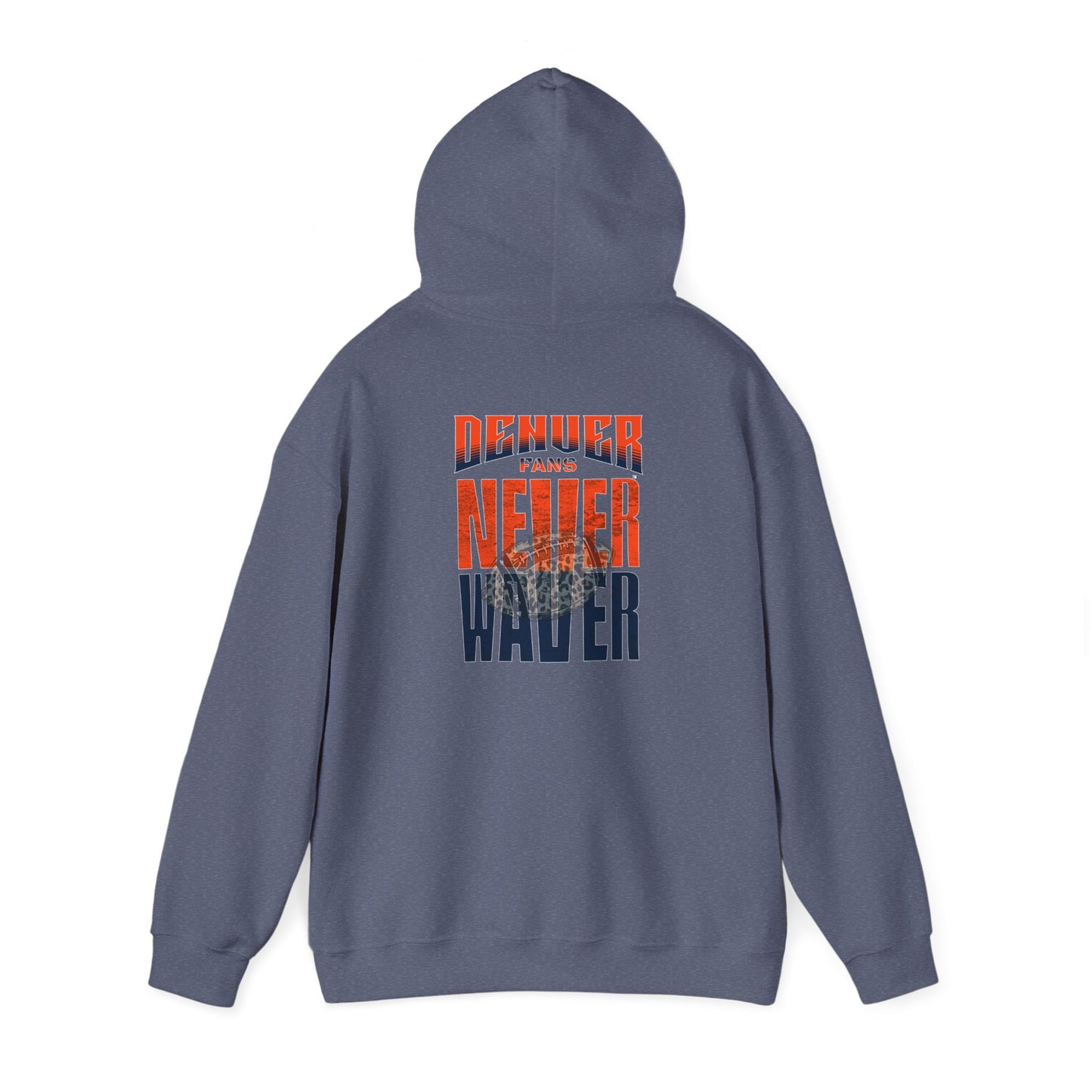 Unisex Heavy Blend™ Hooded Sweatshirt - Denver Fans Never Waver W Leopard Football Motivation - Never Waver