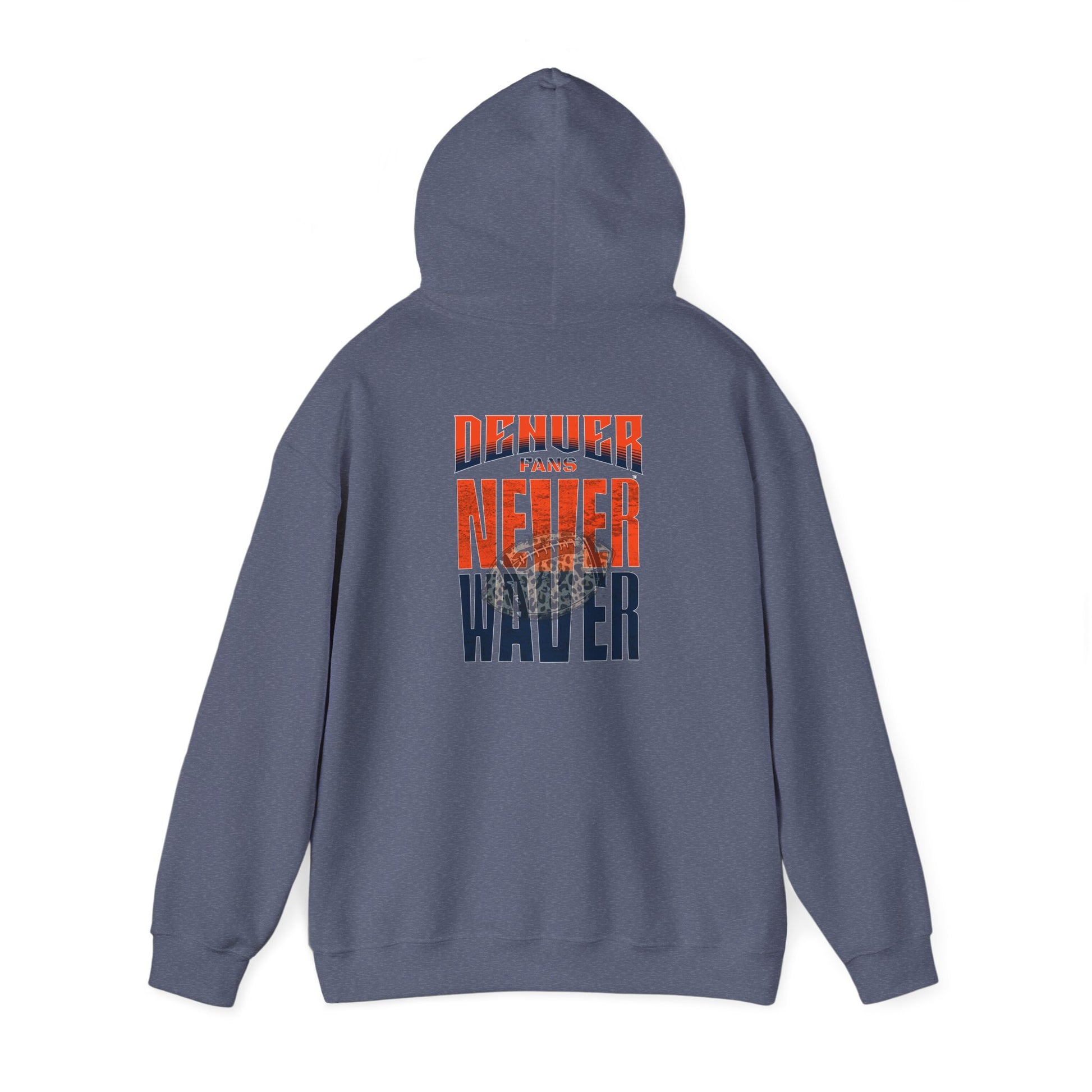Unisex Heavy Blend™ Hooded Sweatshirt - Denver Fans Never Waver W Leopard Football Motivation - Never Waver