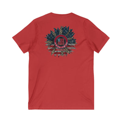 Unisex V-Neck Tee - Never Waver Be Red White and A little Bougie T-Shirt - Never Waver