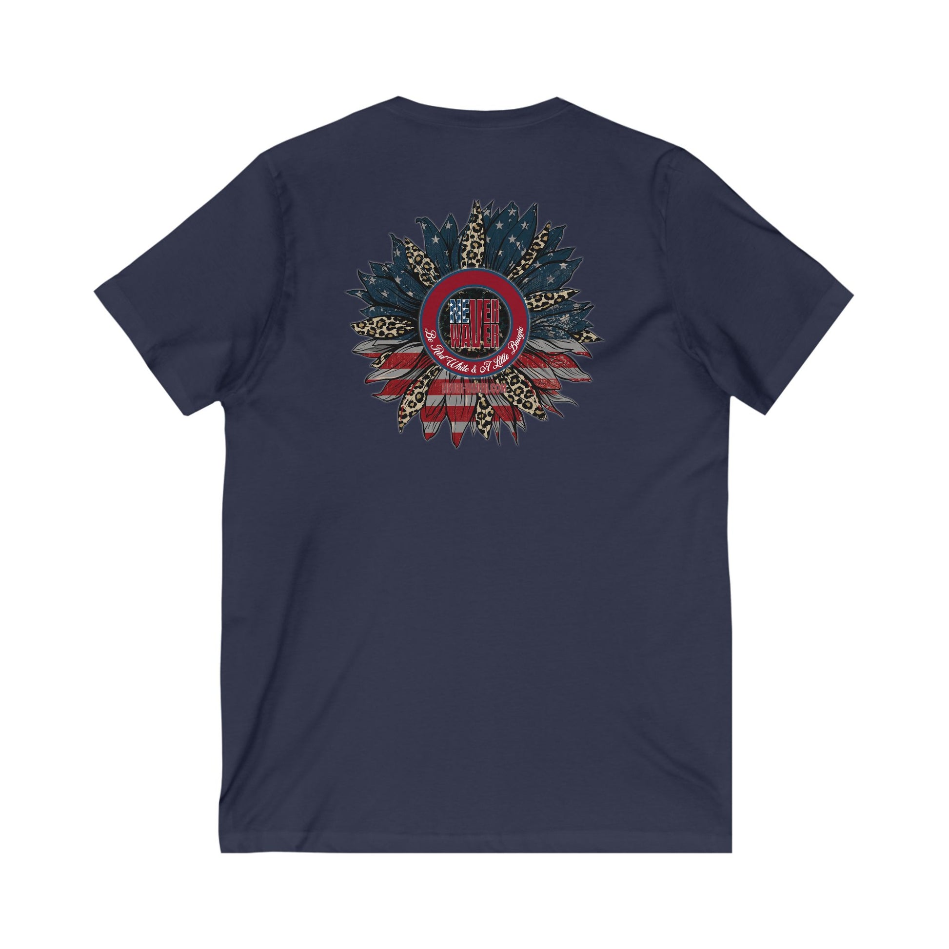 Unisex V-Neck Tee - Never Waver Be Red White and A little Bougie T-Shirt - Never Waver