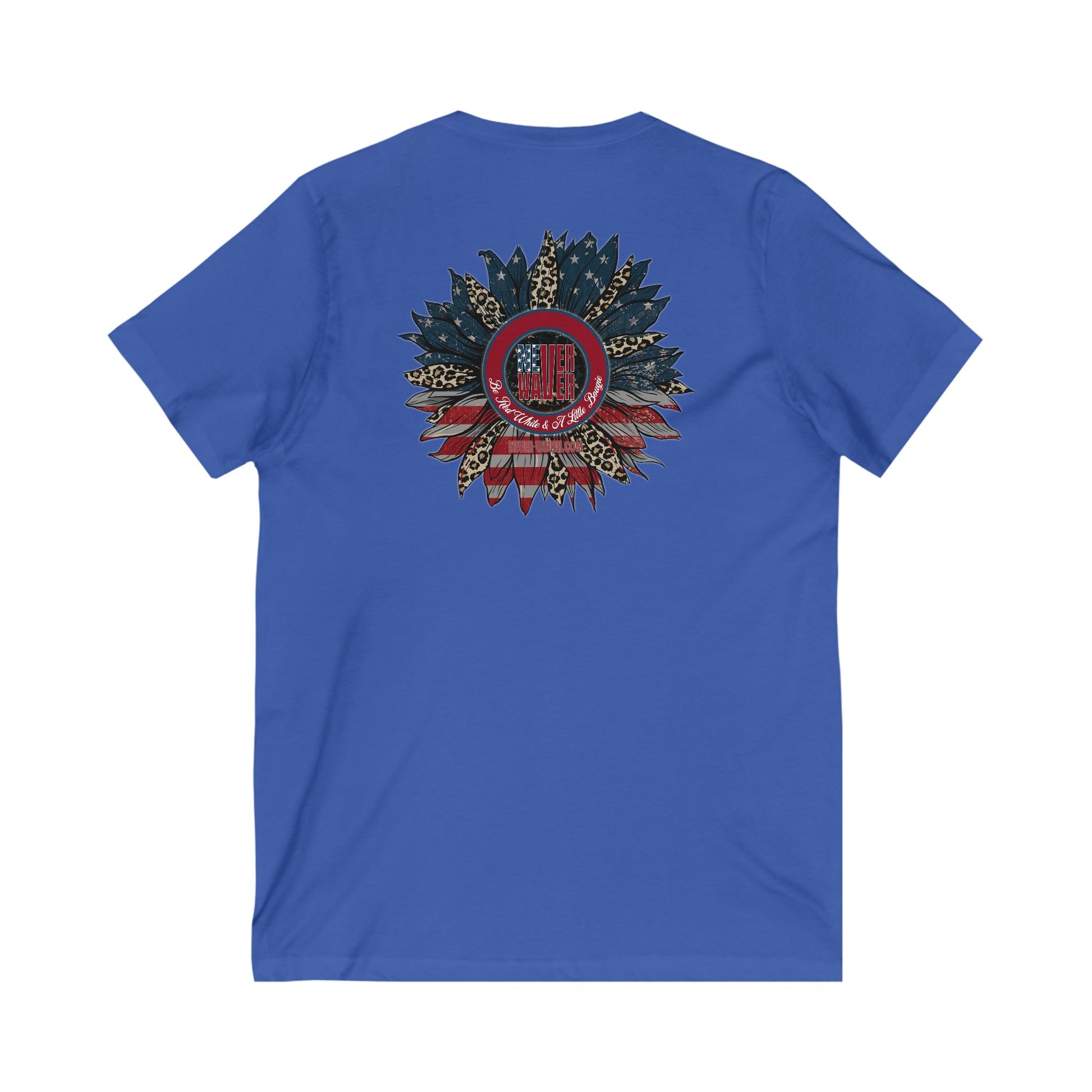 Unisex V-Neck Tee - Never Waver Be Red White and A little Bougie T-Shirt - Never Waver