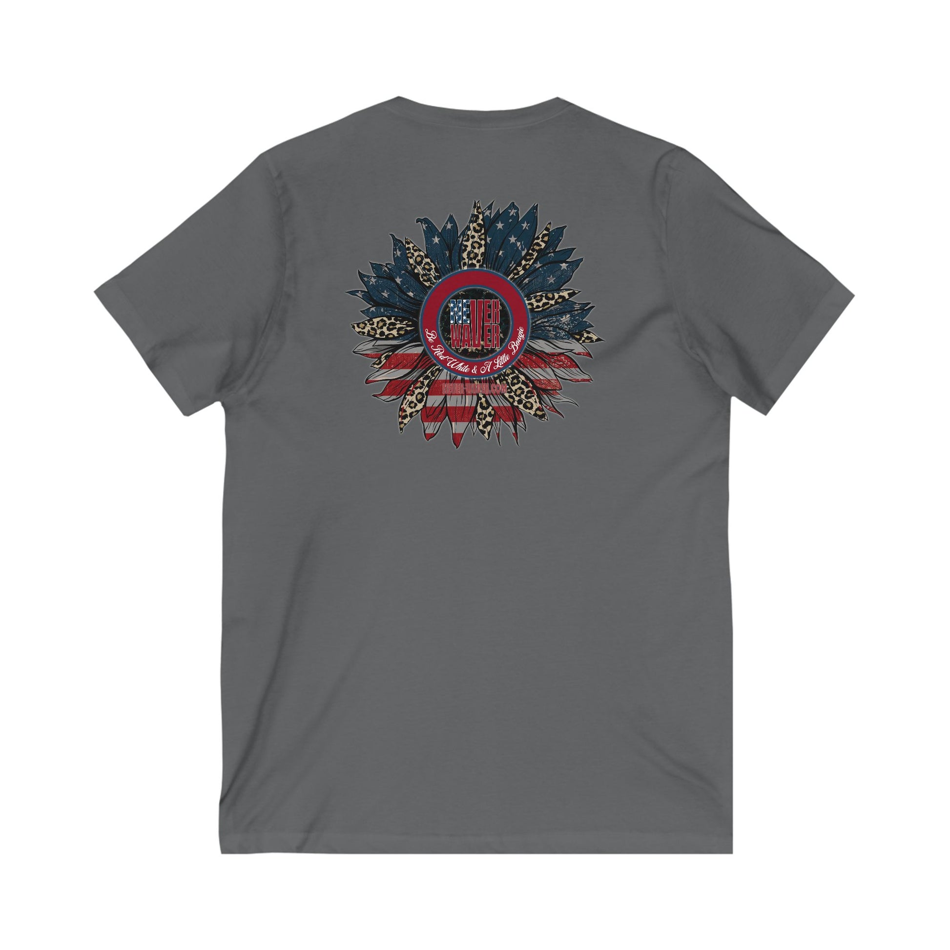 Unisex V-Neck Tee - Never Waver Be Red White and A little Bougie T-Shirt - Never Waver