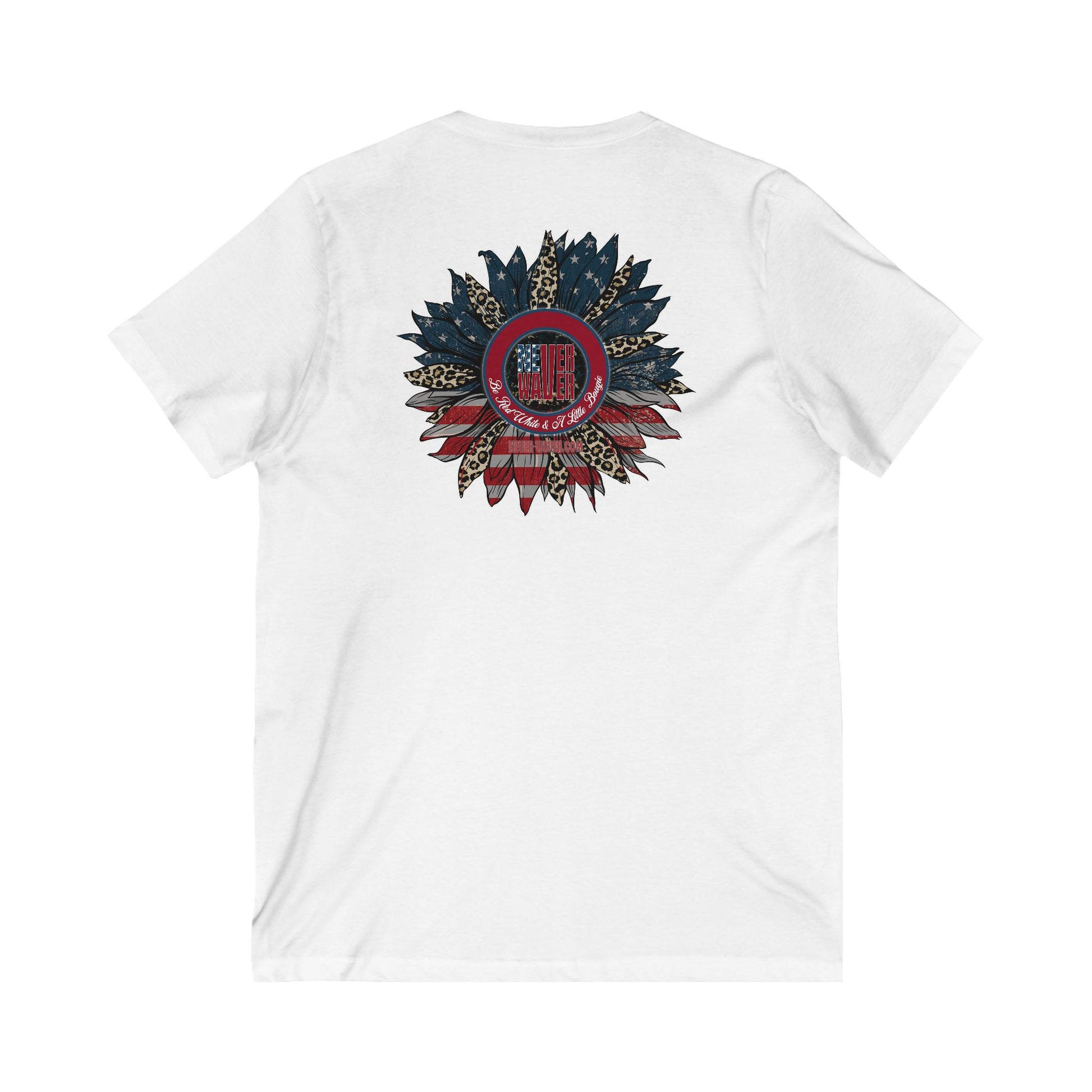 Unisex V-Neck Tee - Never Waver Be Red White and A little Bougie T-Shirt - Never Waver