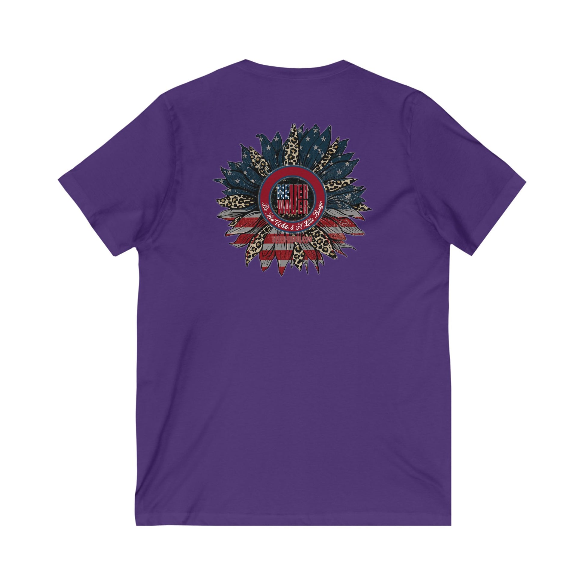 Unisex V-Neck Tee - Never Waver Be Red White and A little Bougie T-Shirt - Never Waver