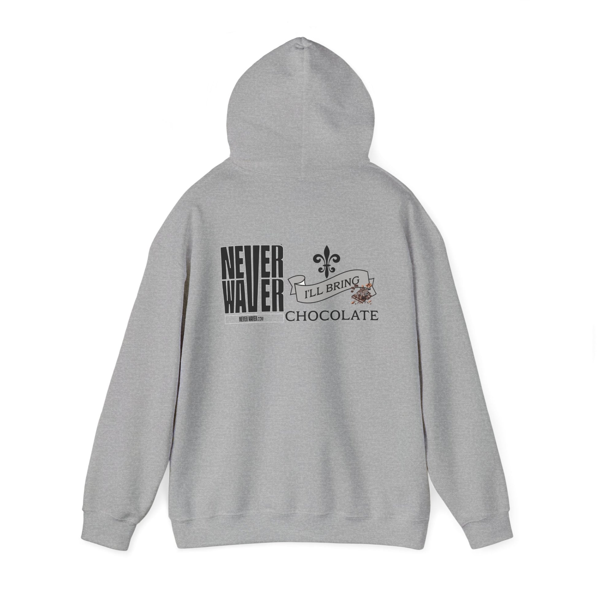 Unisex Heavy Blend™ Hooded Sweatshirt - "Never Waver I'll Bring The Chocolate" Inspirational Hoodie - Never Waver