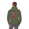 Unisex Heavy Blend™ Hooded Sweatshirt - 'New York Fans Never Waver W Leopard Football' American Pride Design - Never Waver