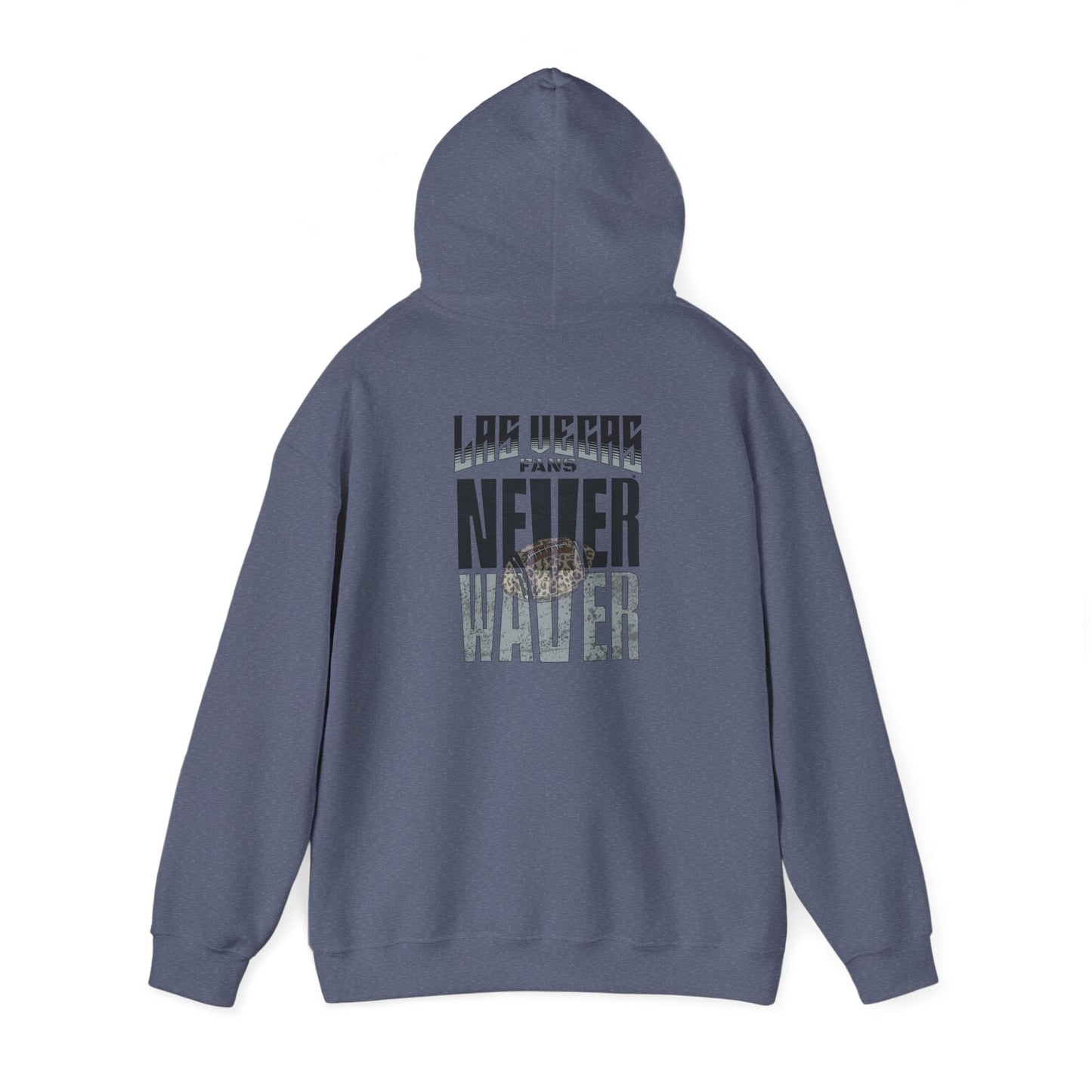 Las Vegas Fans Never Waver w Leopard Football Unisex Heavy Blend™ Hooded Sweatshirt - Cozy Oversized Style for Fans - Never Waver