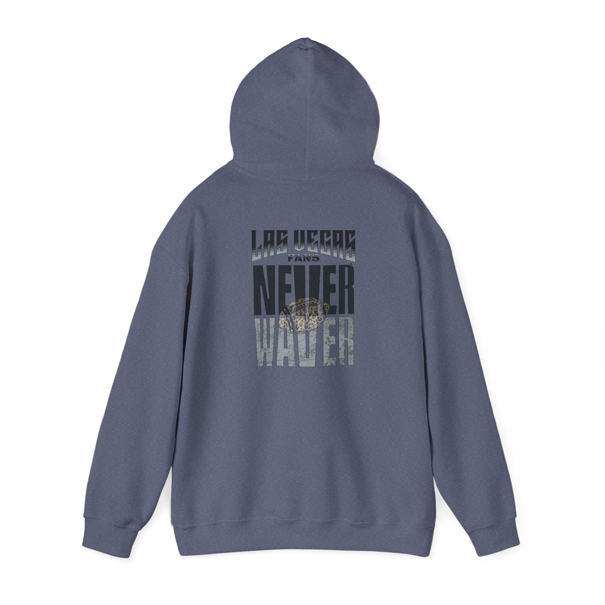 Las Vegas Fans Never Waver w Leopard Football Unisex Heavy Blend™ Hooded Sweatshirt - Cozy Oversized Style for Fans - Never Waver