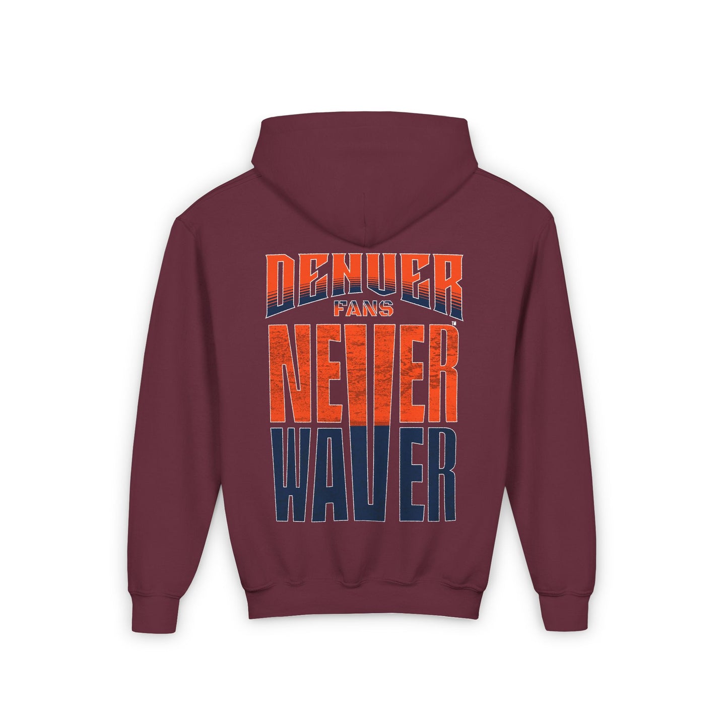 Denver Fans Never Waver Youth Heavy Blend Hooded Sweatshirt - Never Waver