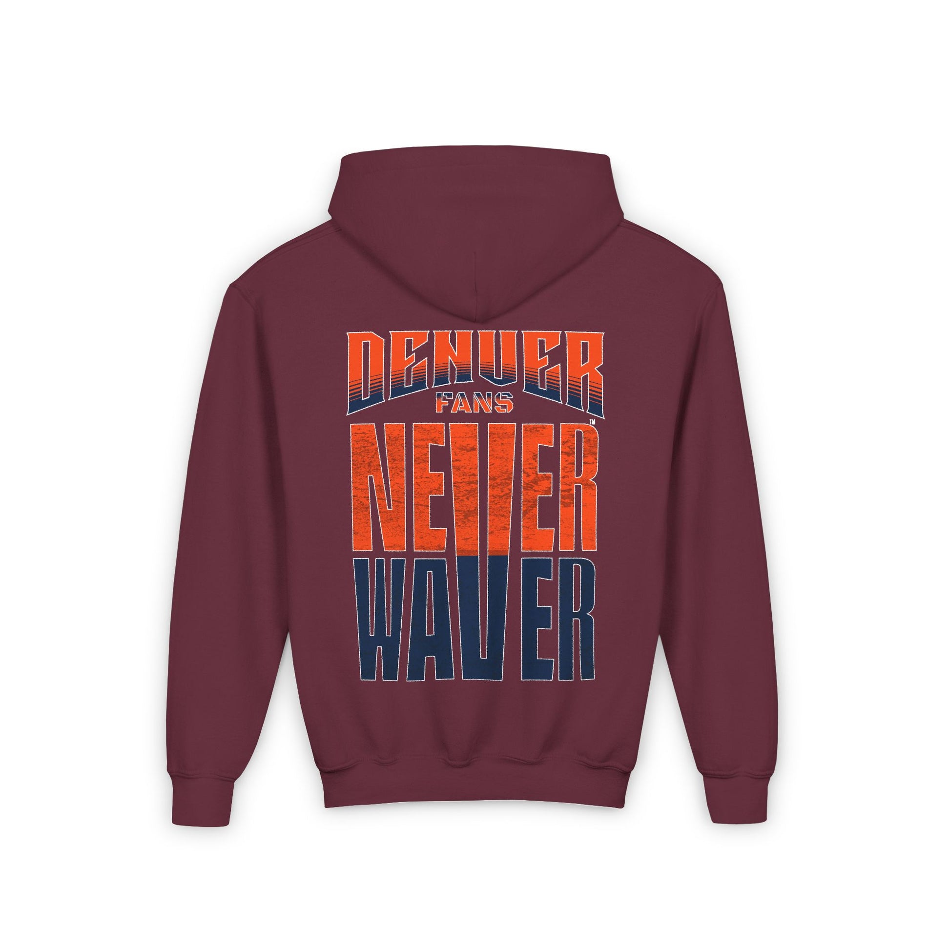 Denver Fans Never Waver Youth Heavy Blend Hooded Sweatshirt - Never Waver