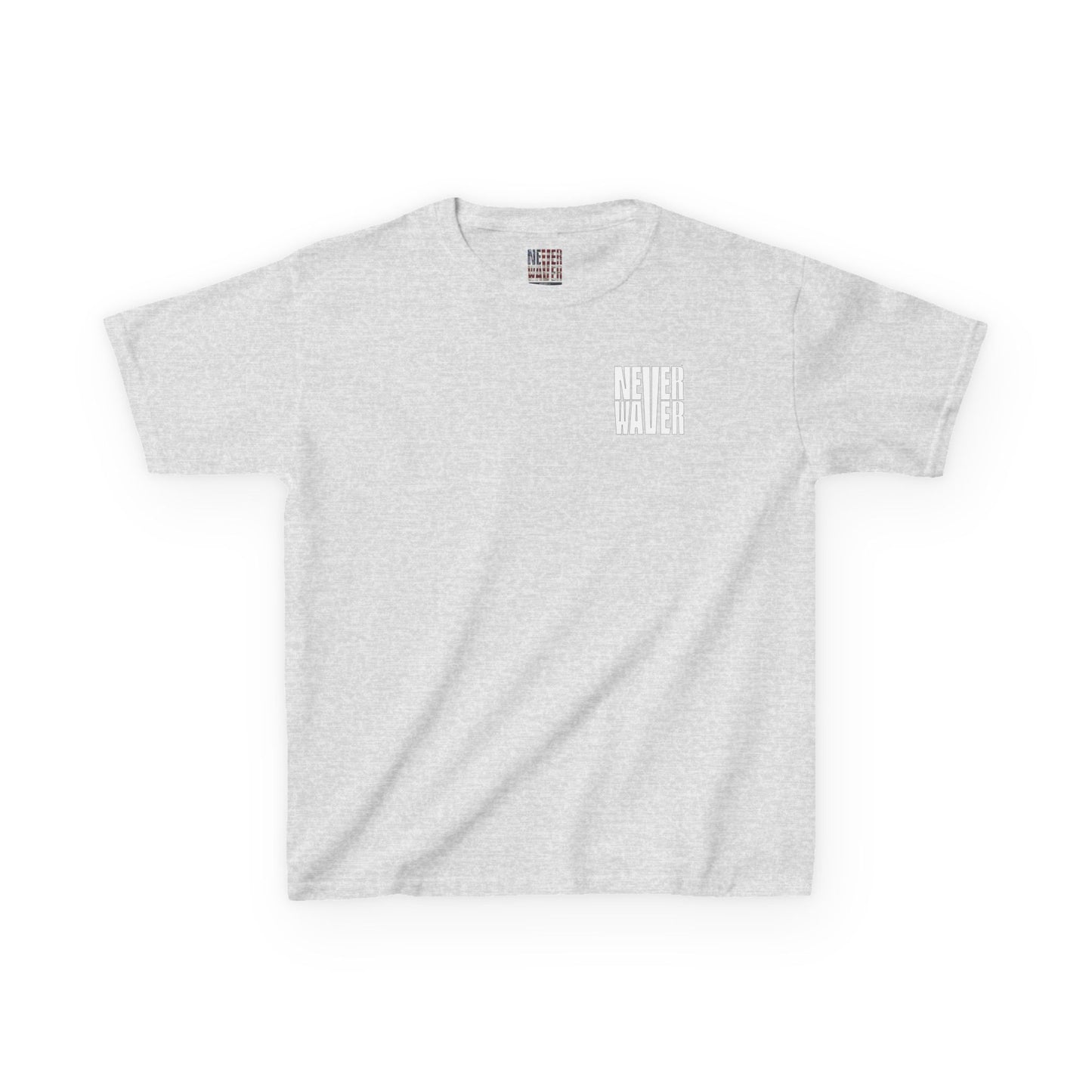 Kids Golf Tee -Never Waver” Jesus a bold, eye-catching design that reflects a steadfast faith and confidence in Christ. - Never Waver