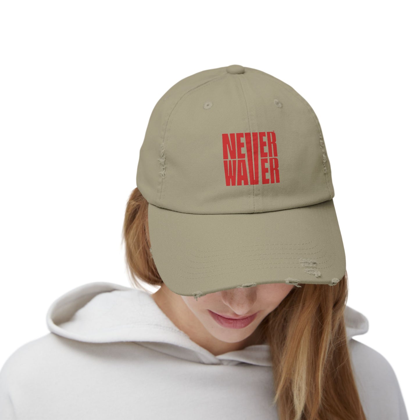 Distressed Cap - Never Waver Statement Hat for Everyday Style