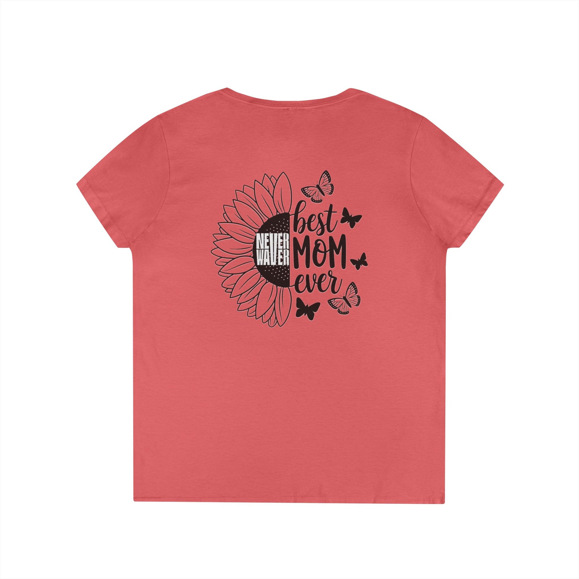 Never Waver Best Mom Ever V-Neck T-Shirt | Perfect Gift for Mother's Day | Casual Everyday Wear - Never Waver