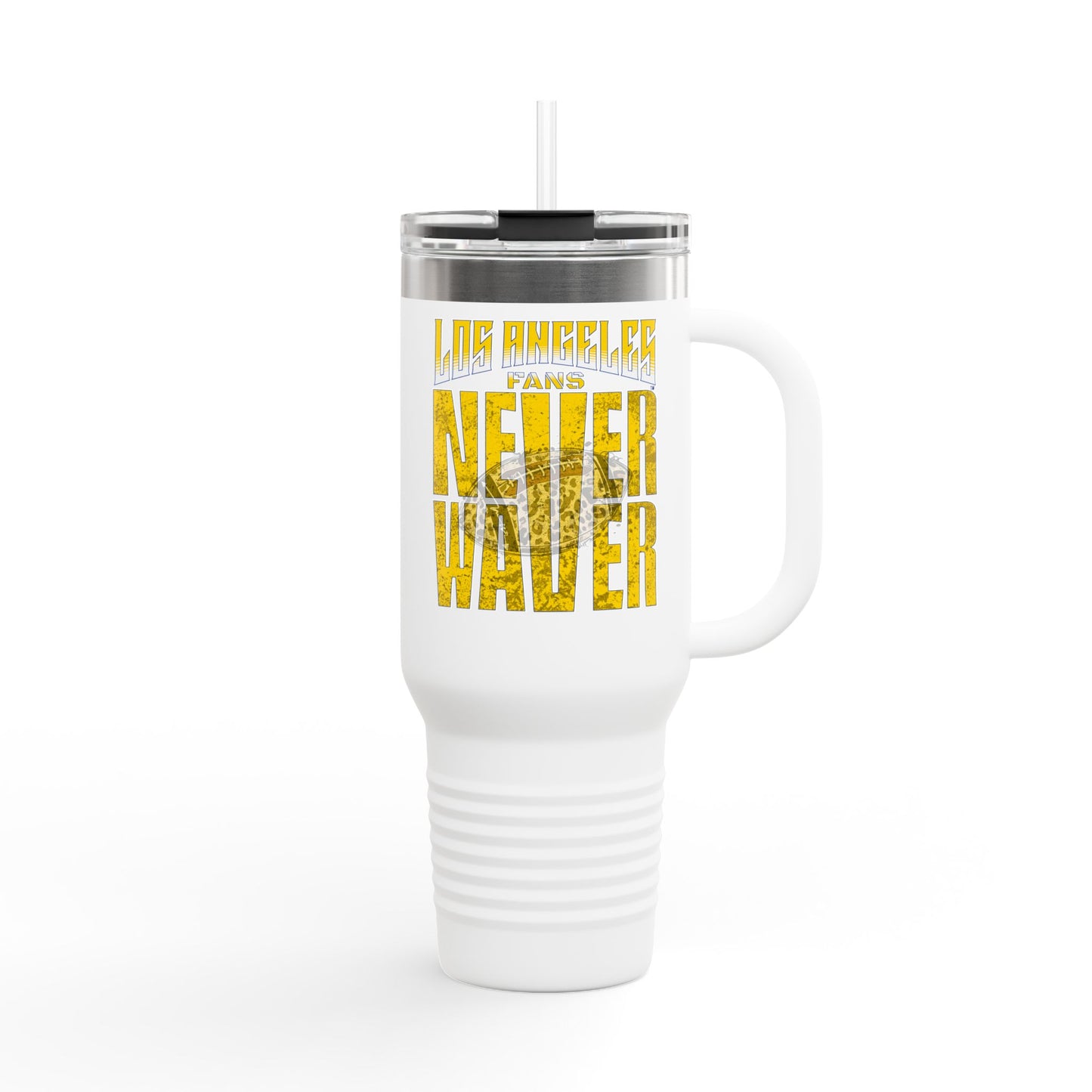 Los Angeles Fans Never Waver W-Leopard Football Insulated Travel Mug, 40oz