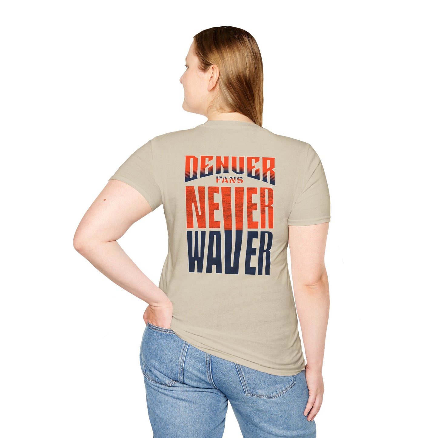 Denver Fans Never Waver Unisex Softstyle T-Shirt - Never Waver