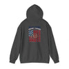 Unisex Heavy Blend™ Hooded Sweatshirt - 'New York Fans Never Waver W Leopard Football' American Pride Design - Never Waver