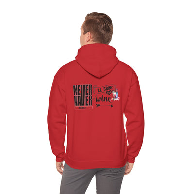 Unisex Heavy Blend™ Hooded Sweatshirt - "Never Waver I'll Bring The Wine" Inspirational Hoodie - Never Waver
