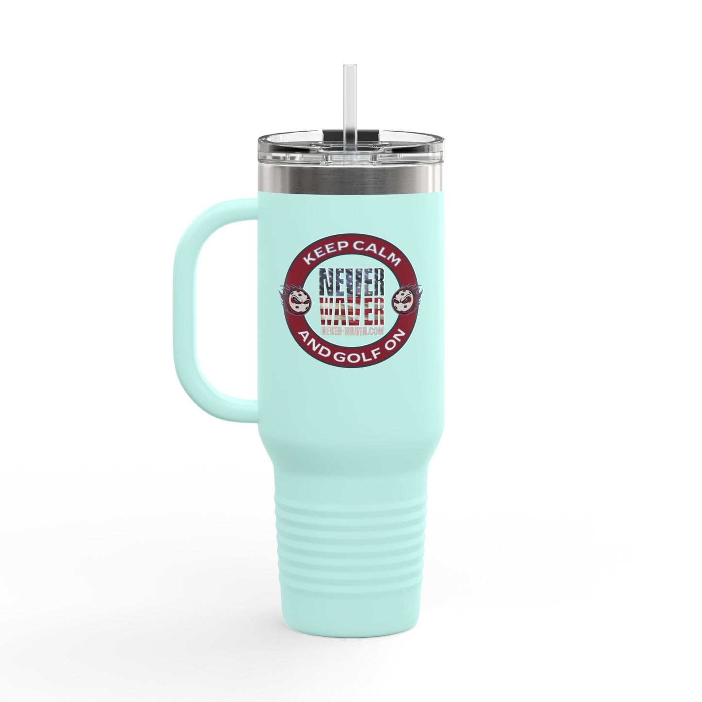 Insulated Travel Mug - "Never Waver Golf" - 40oz Sporty Drinkware - Never Waver