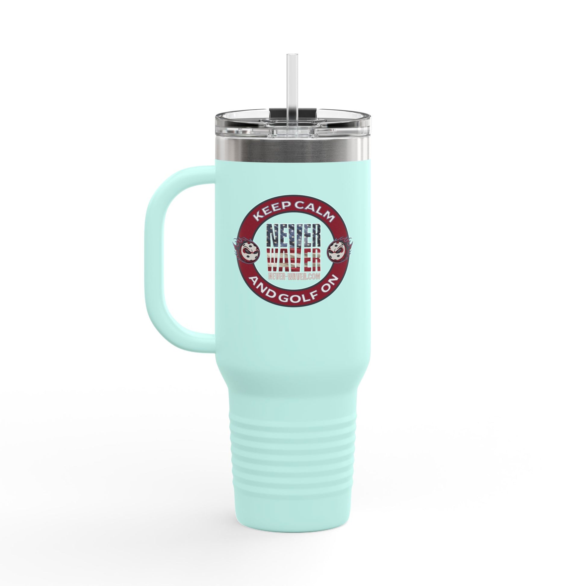 Insulated Travel Mug - "Never Waver Golf" - 40oz Sporty Drinkware - Never Waver