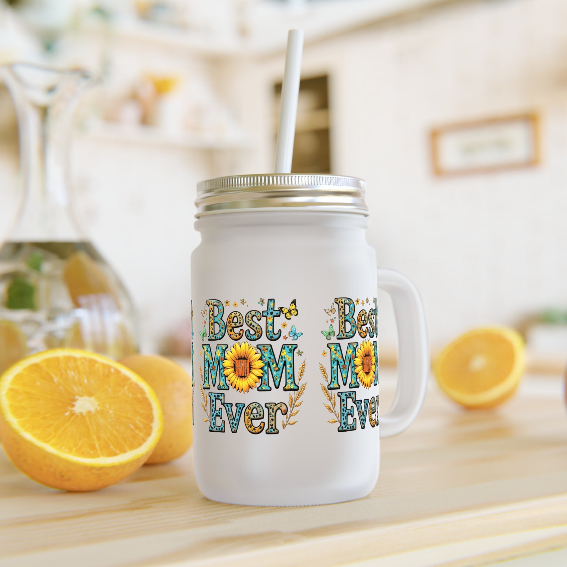 Never Waver Just A Mom Trying Not to Raise A&&holes Mason Jar with Straw - Perfect Gift for Mother's Day or Independence Day - Never Waver