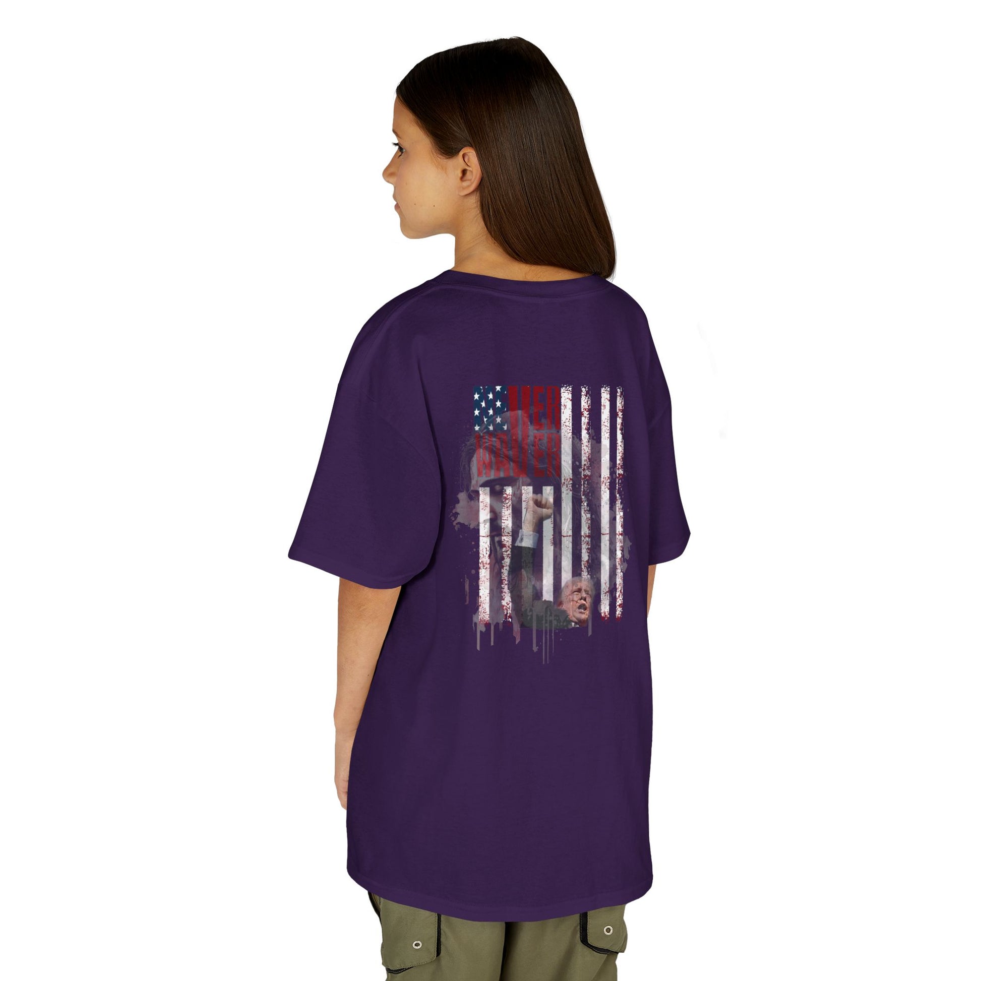 Never Waver Trump Fist Pump W Jesus Protection Kids Heavy Cotton™ Tee - Never Waver