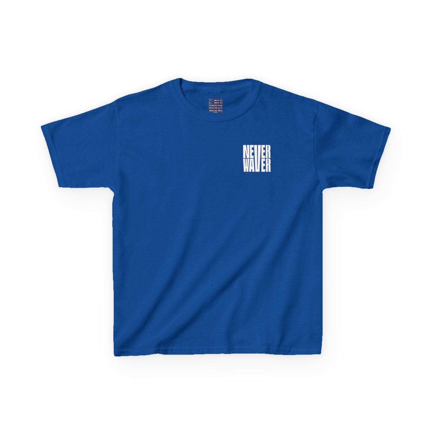 Kids Golf Tee -Never Waver” Jesus a bold, eye-catching design that reflects a steadfast faith and confidence in Christ. - Never Waver