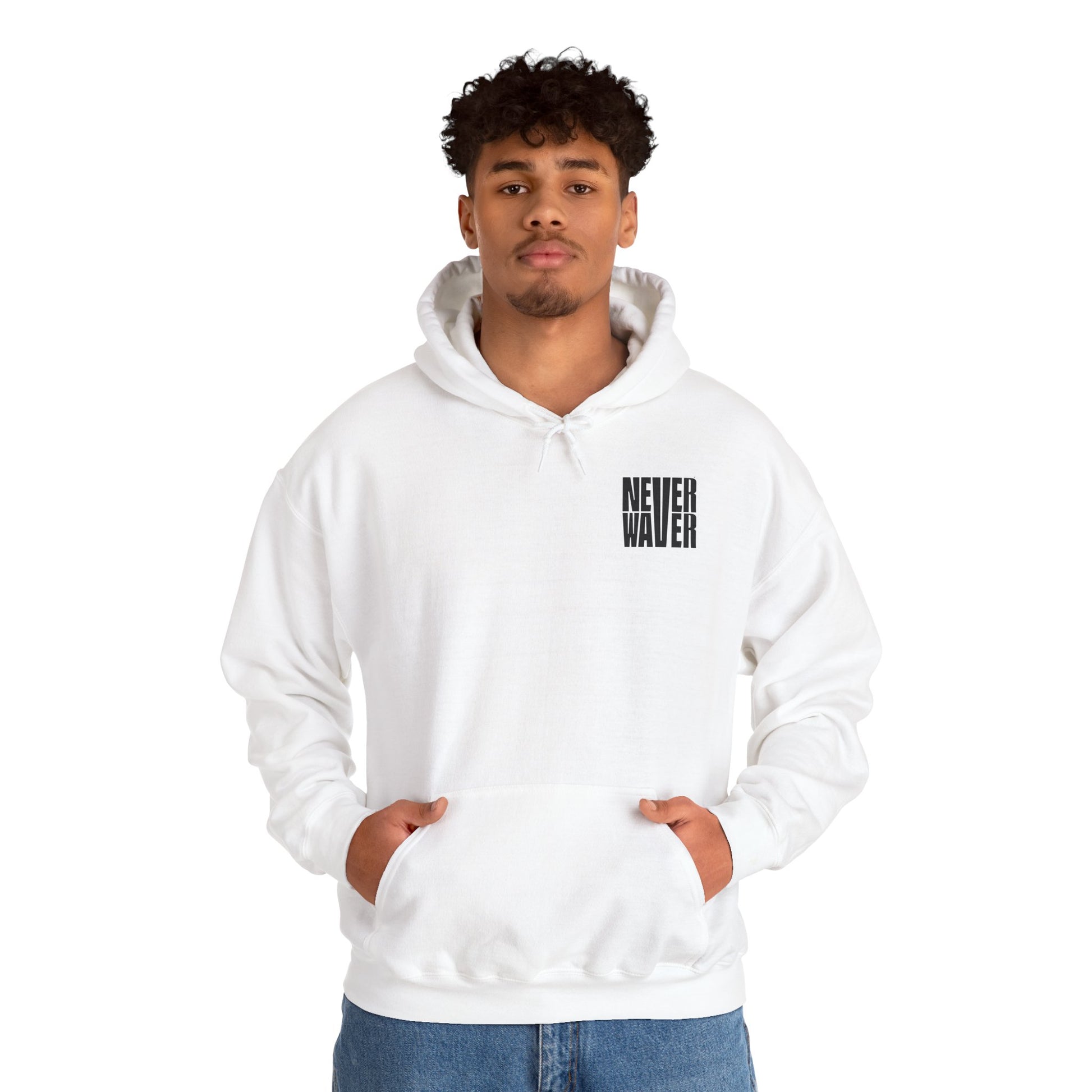 Never Waver” Jesus t-shirt might eye-catching design that reflects a steadfast faith and confidence in Christ.  Hoodie - Unisex Heavy Blend™ Sweatshirt - Never Waver