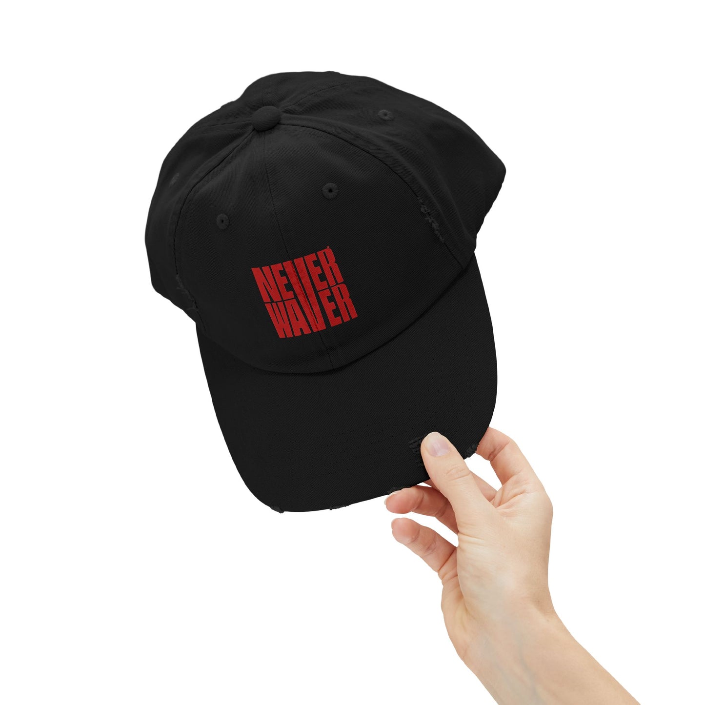 Distressed Cap - Never Waver Statement Hat for Everyday Style