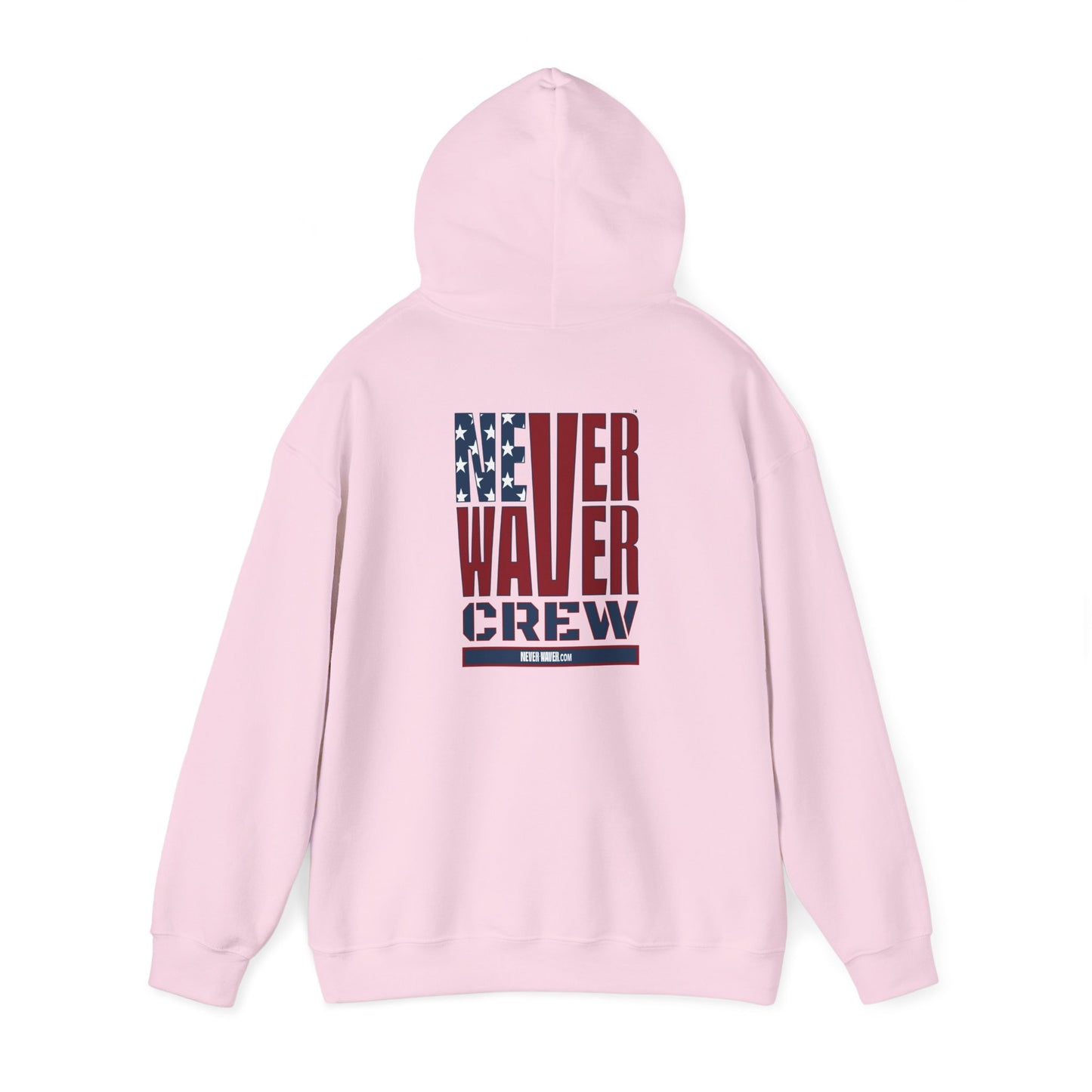 Unisex Heavy Blend™ Hooded Sweatshirt - Never Waver Crew with  American Flag Design - Never Waver