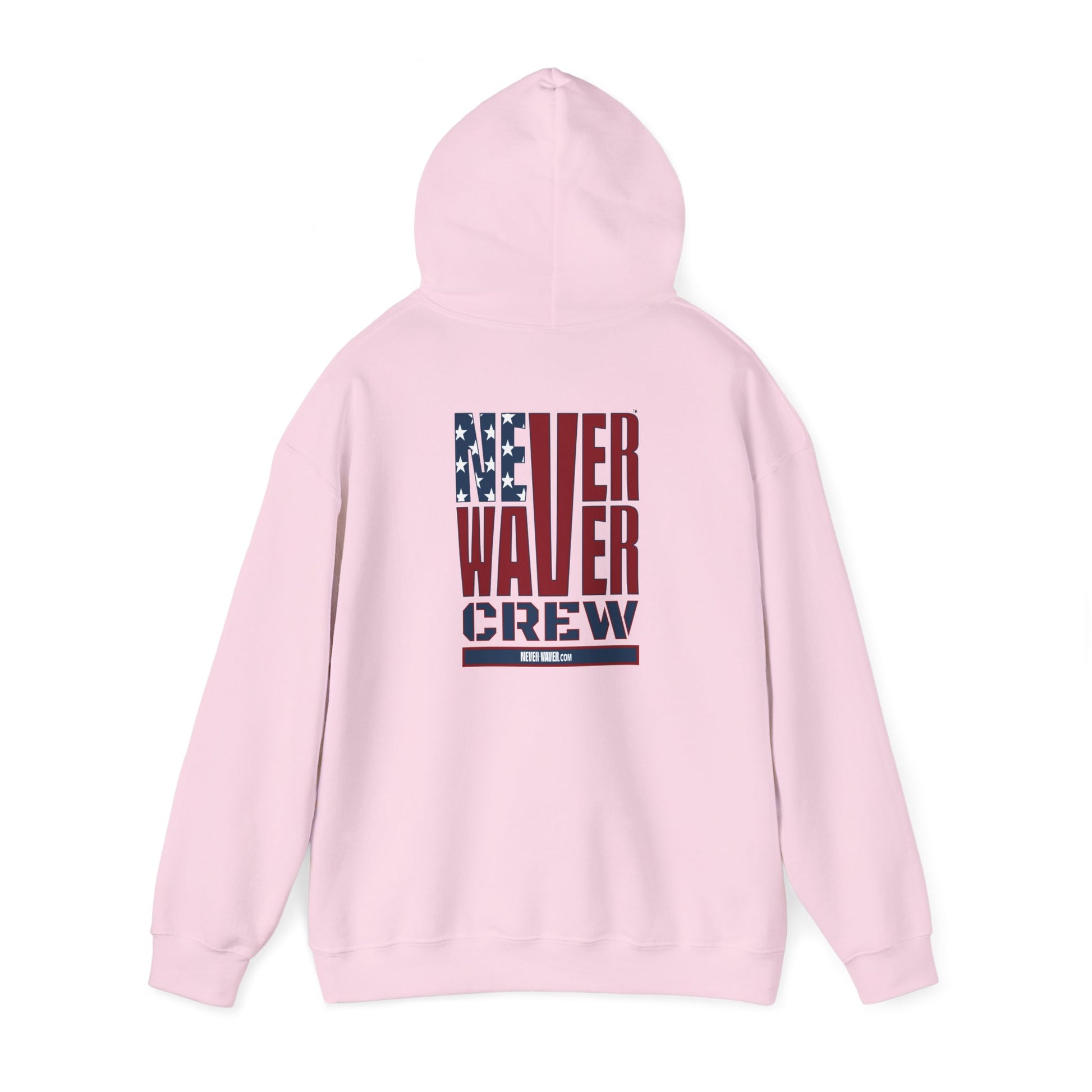 Unisex Heavy Blend™ Hooded Sweatshirt - Never Waver Crew with  American Flag Design - Never Waver