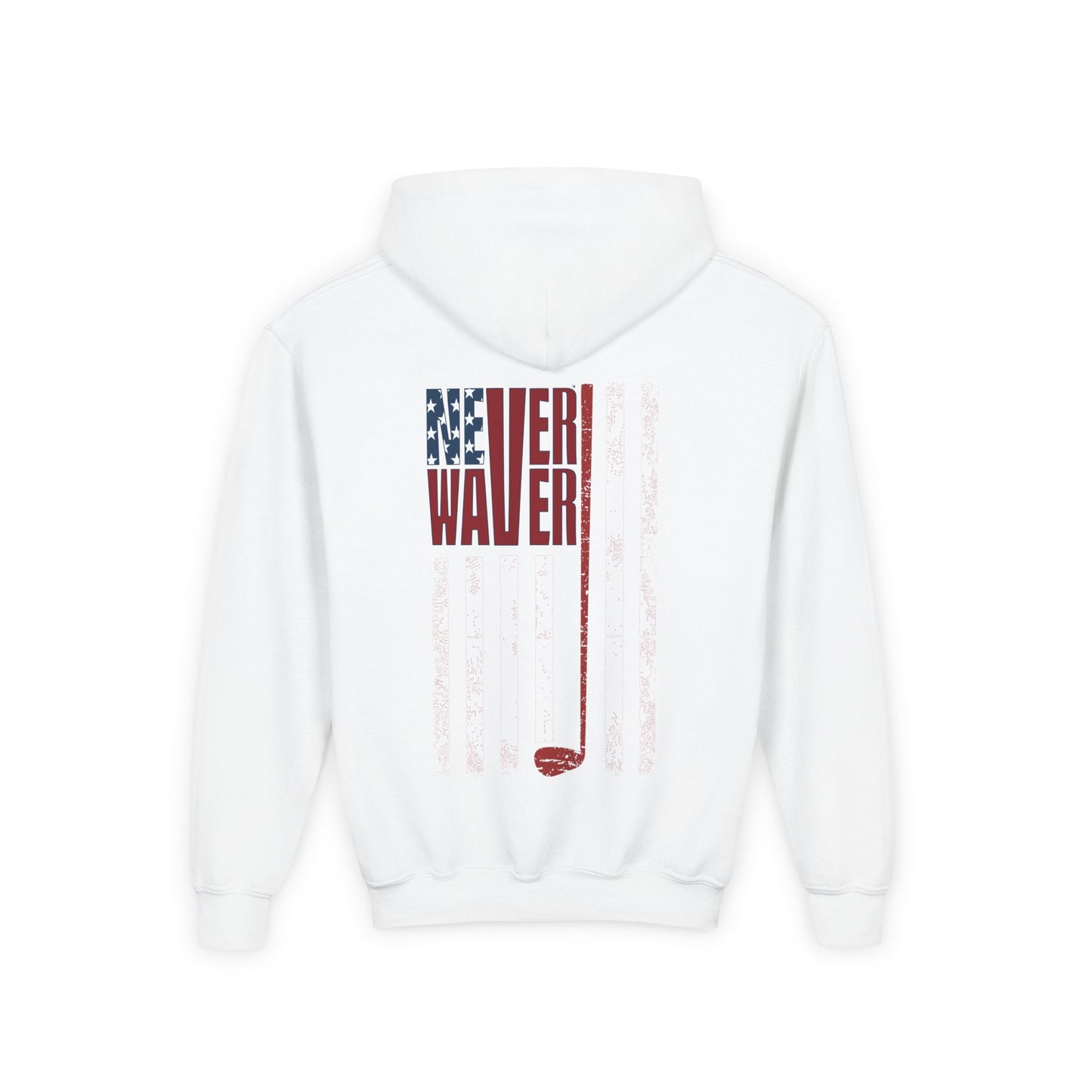 Youth Golf Hoodie - "Never Waver Golf" Sweatshirt for Young Golfers - Never Waver