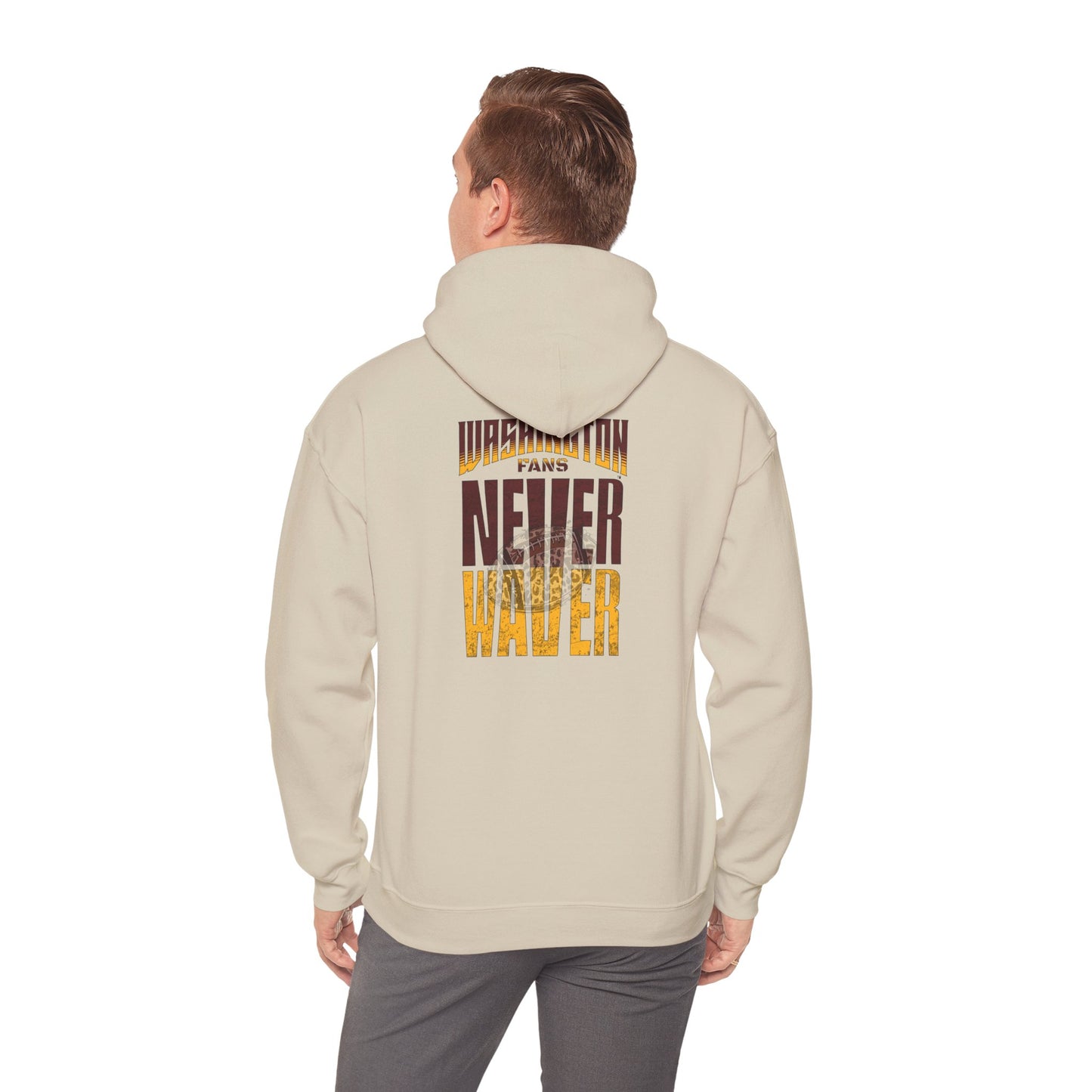 Unisex Heavy Blend™ Hooded Sweatshirt - Washington Fans Never Waver W Leopard Football- Perfect for Sports Fans - Never Waver