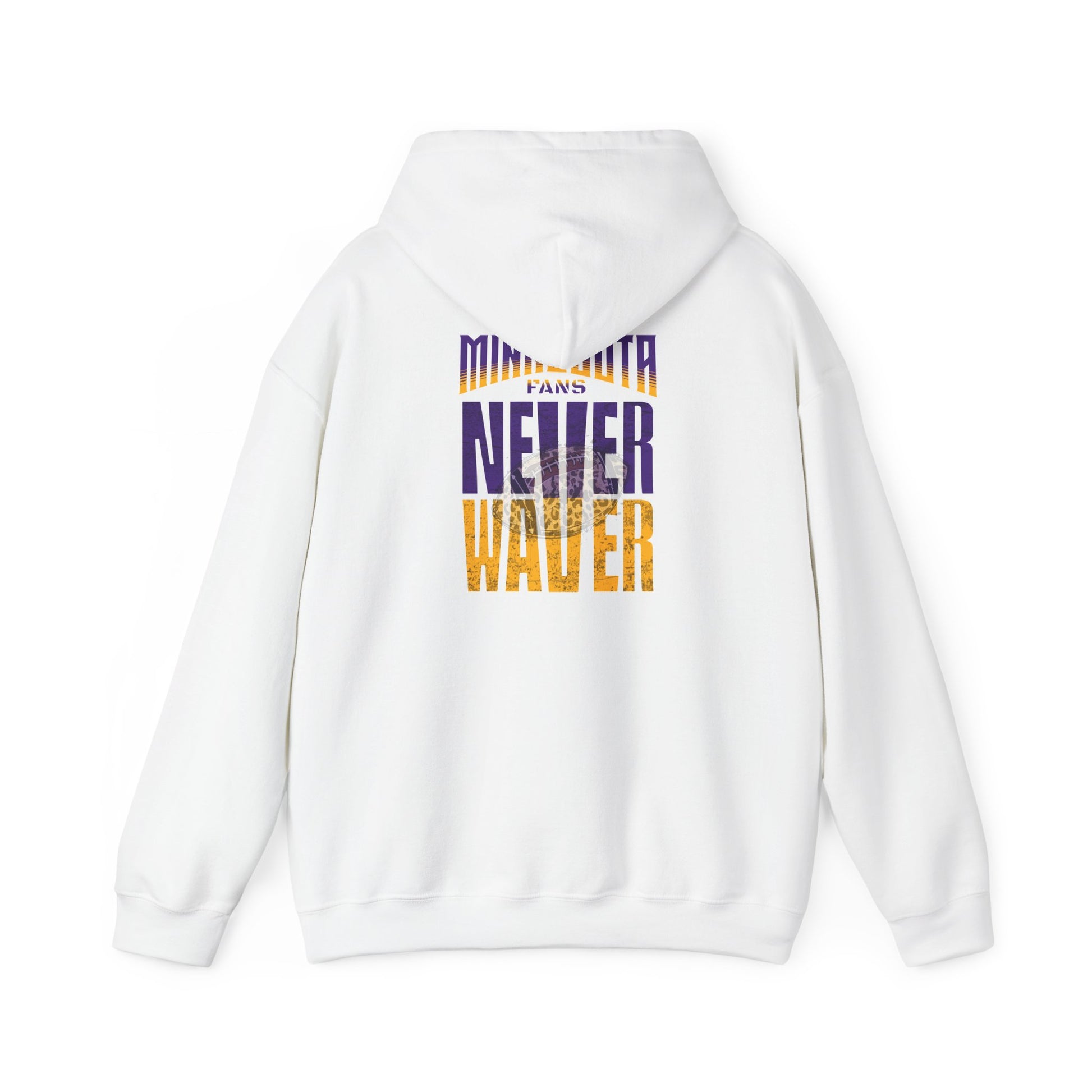 Minnesota Fans Never Waver w Leopard Football Unisex Heavy Blend™ Hooded Sweatshirt - Never Waver Design - Never Waver