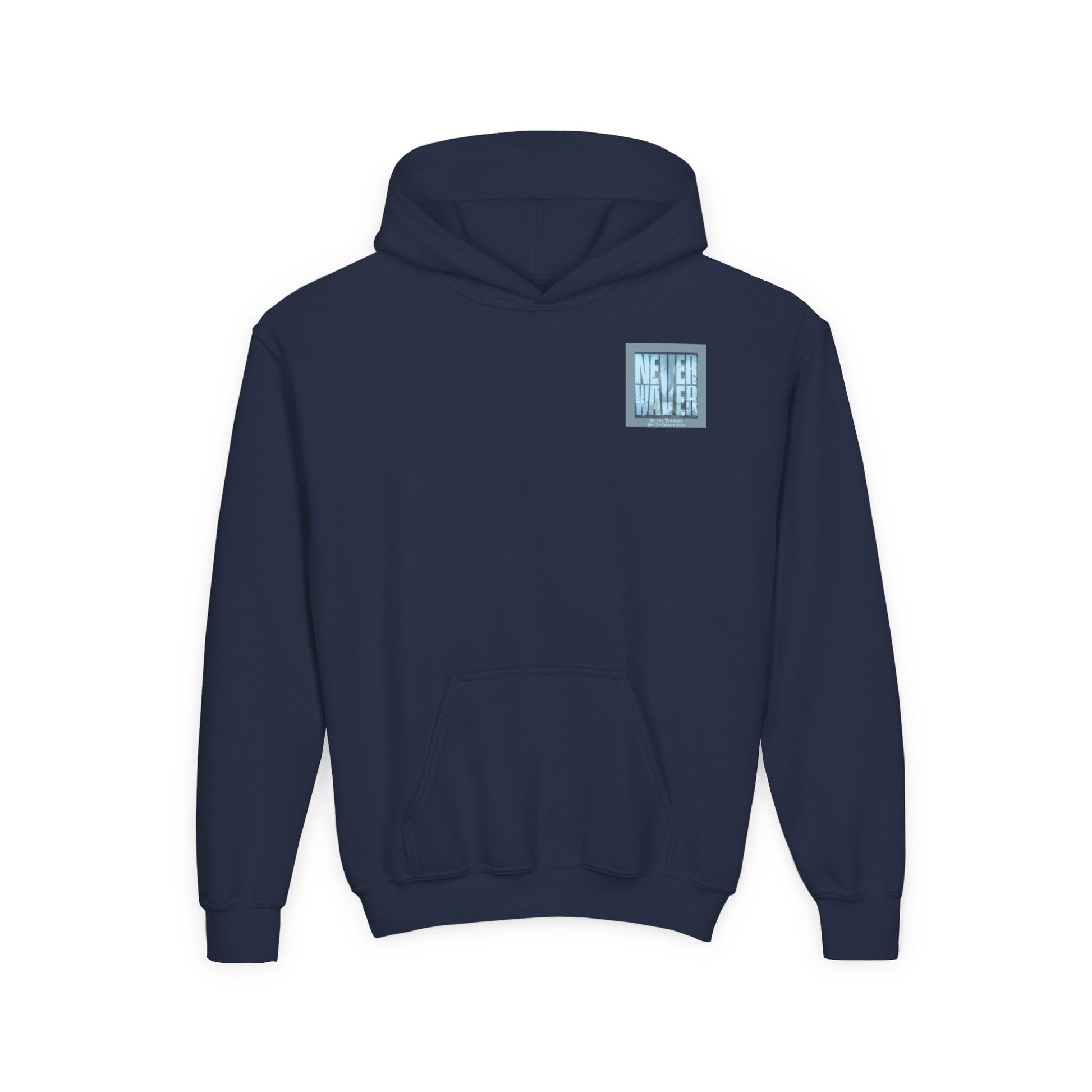 Youth Tornado-Themed Hooded Sweatshirt - "Never Walker" Design - Never Waver