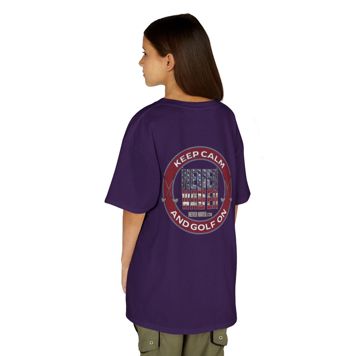 Kids Golf Tee - Keep Calm Never Waver and Golf On - Never Waver