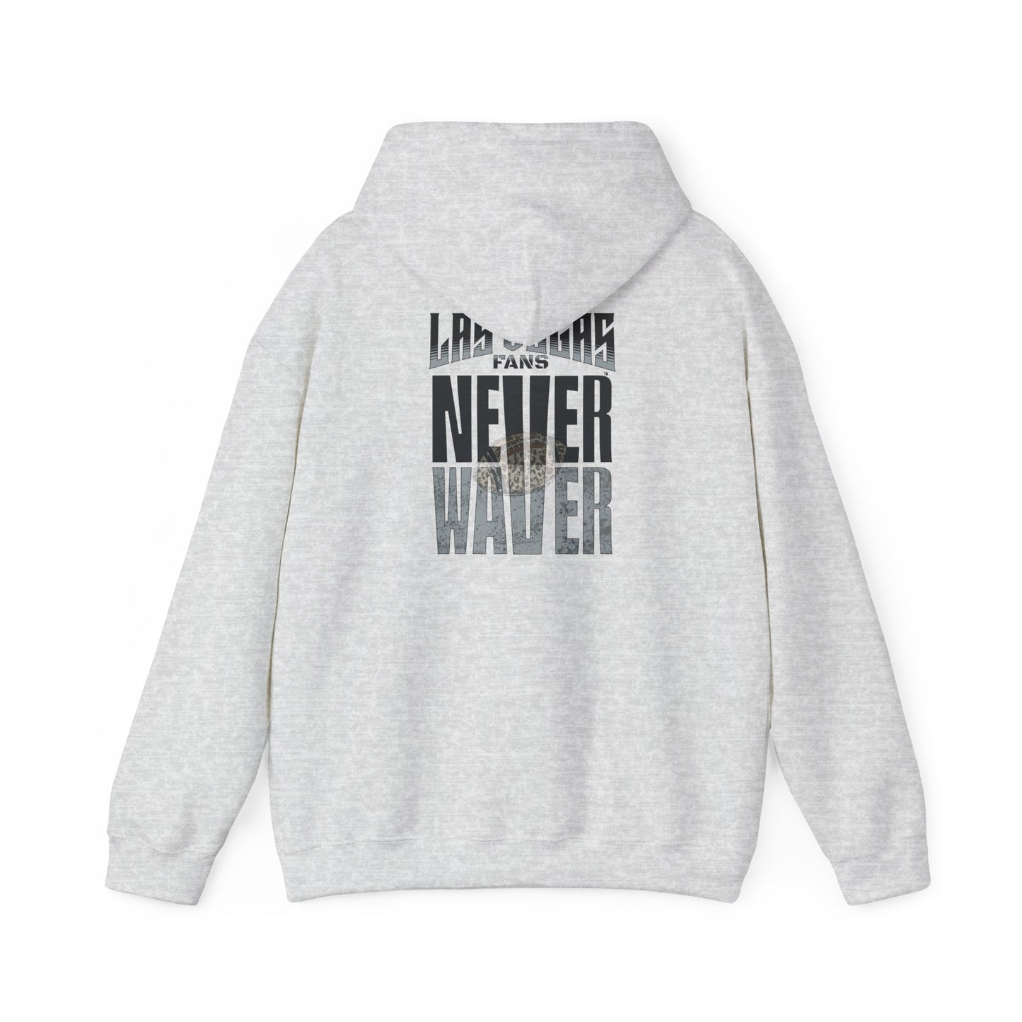 Las Vegas Fans Never Waver w Leopard Football Unisex Heavy Blend™ Hooded Sweatshirt - Cozy Oversized Style for Fans - Never Waver