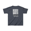 Kids Golf Tee -Never Waver” Jesus a bold, eye-catching design that reflects a steadfast faith and confidence in Christ. - Never Waver